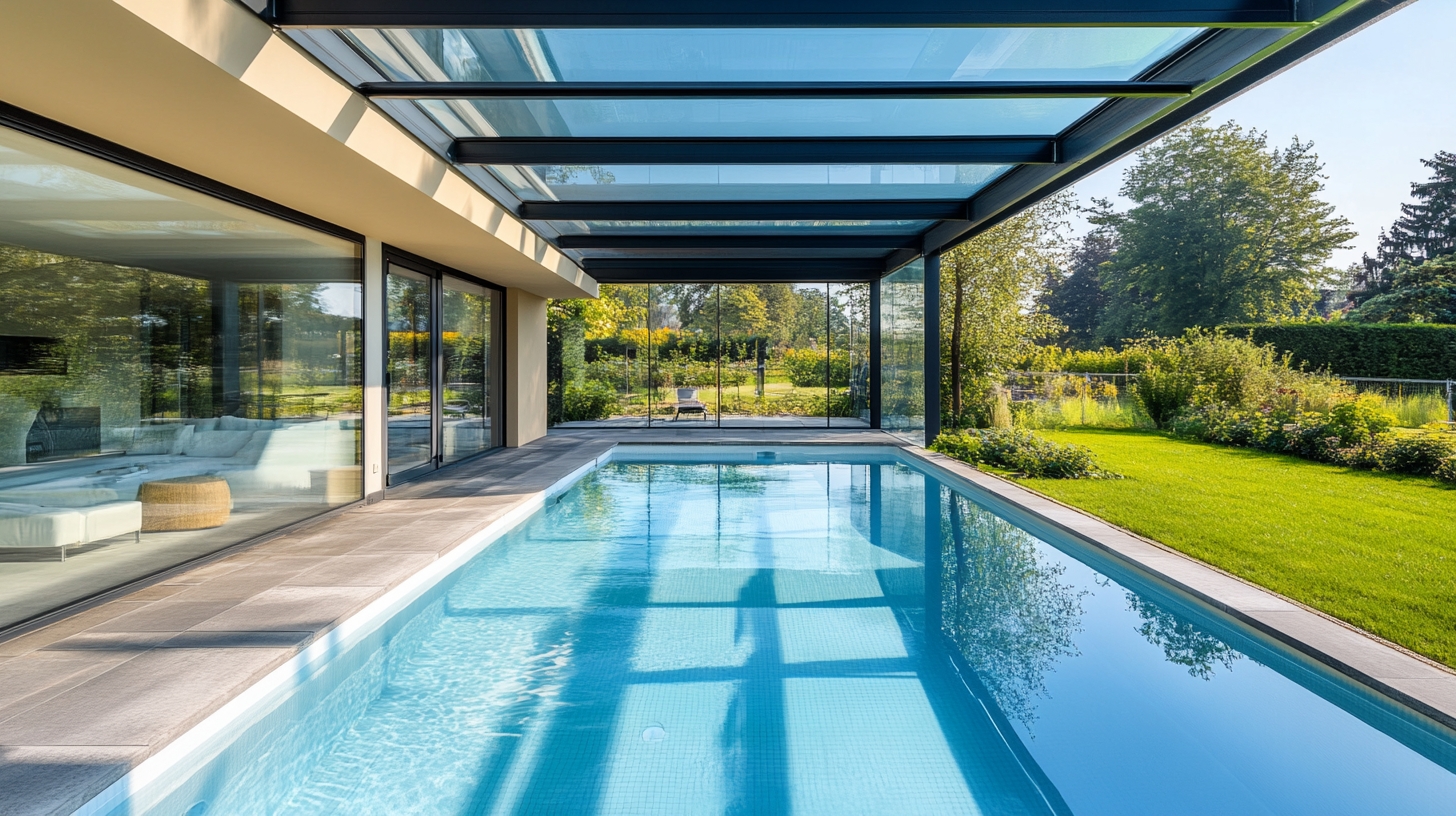 Abri de piscine haut — installation professionnelle